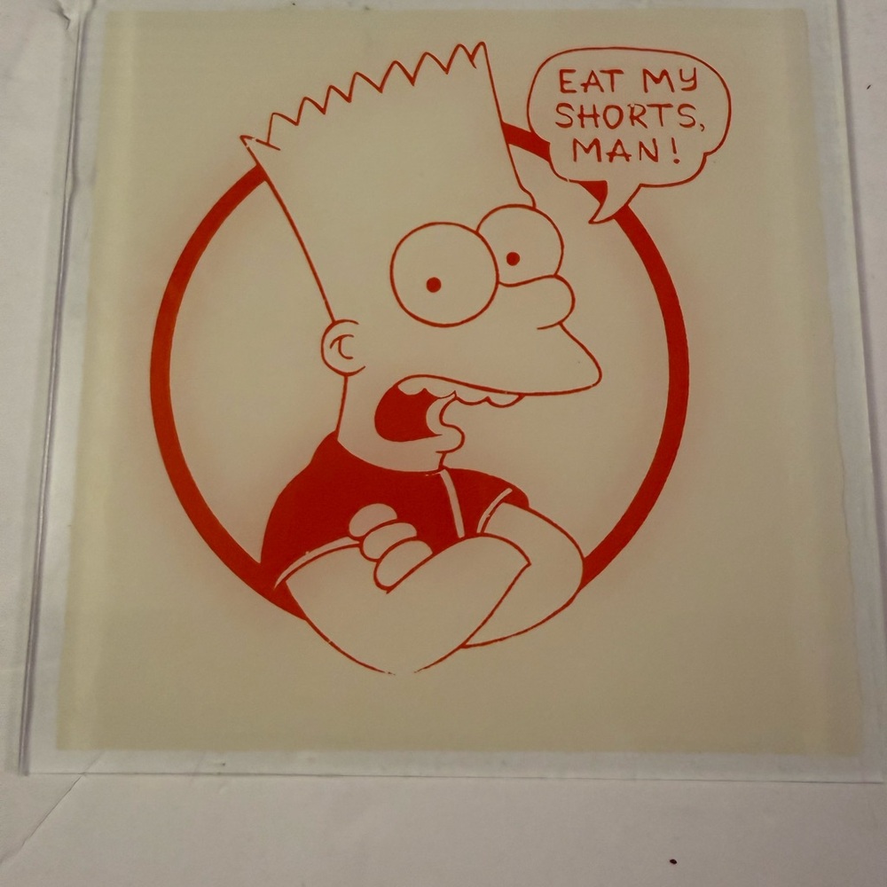 Vtg Bart Simpson Simpsons Fair Carnival Mirror 6x6 Eat My Shorts
Man!